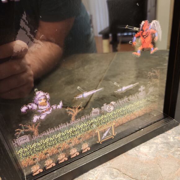 Pixel Frames - Ghosts 'N Goblins The Red Arremer 9" x 9" Shadow Box Art - Capcom - Picture 3 of 4